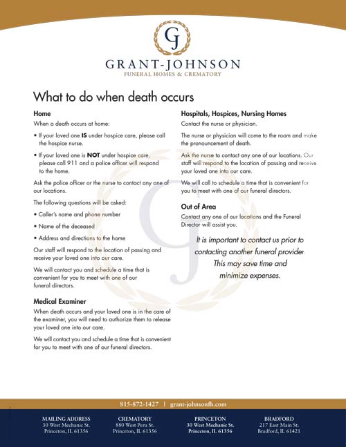 What to Do When Death Occurs